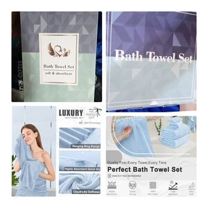 Perfect Light Blue Bath Towel Set - Soft & Absorbent